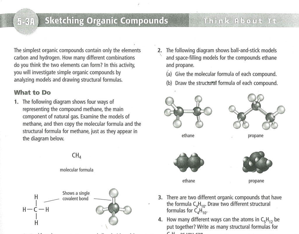 Lab 5-3A "Sketching Organic Compounds"