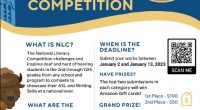 Rules: https://gallaudet.edu/wp-content/uploads/2022/10/2022-2023-NLC-Competition-Rules-Guidelines-FINAL.pdf This competition will apply to ASL 8, 9, 10, 11, and 12 classes taught by Mr. MacDonald. If you have any questions about the competition, let me know. […]